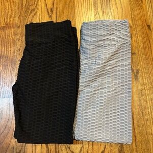 Chic Textured Black and‎ Gray Leggings size 3XL lot of 2